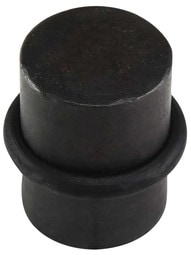 Solid Bronze Post Floor-Mount Cylindrical Door Stop with Rubber Bumper